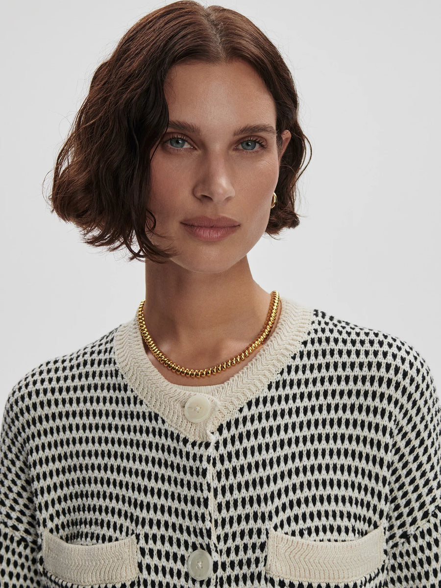 Varley | Tidewell Textured Knit Jacket {Birch Multi Stitch