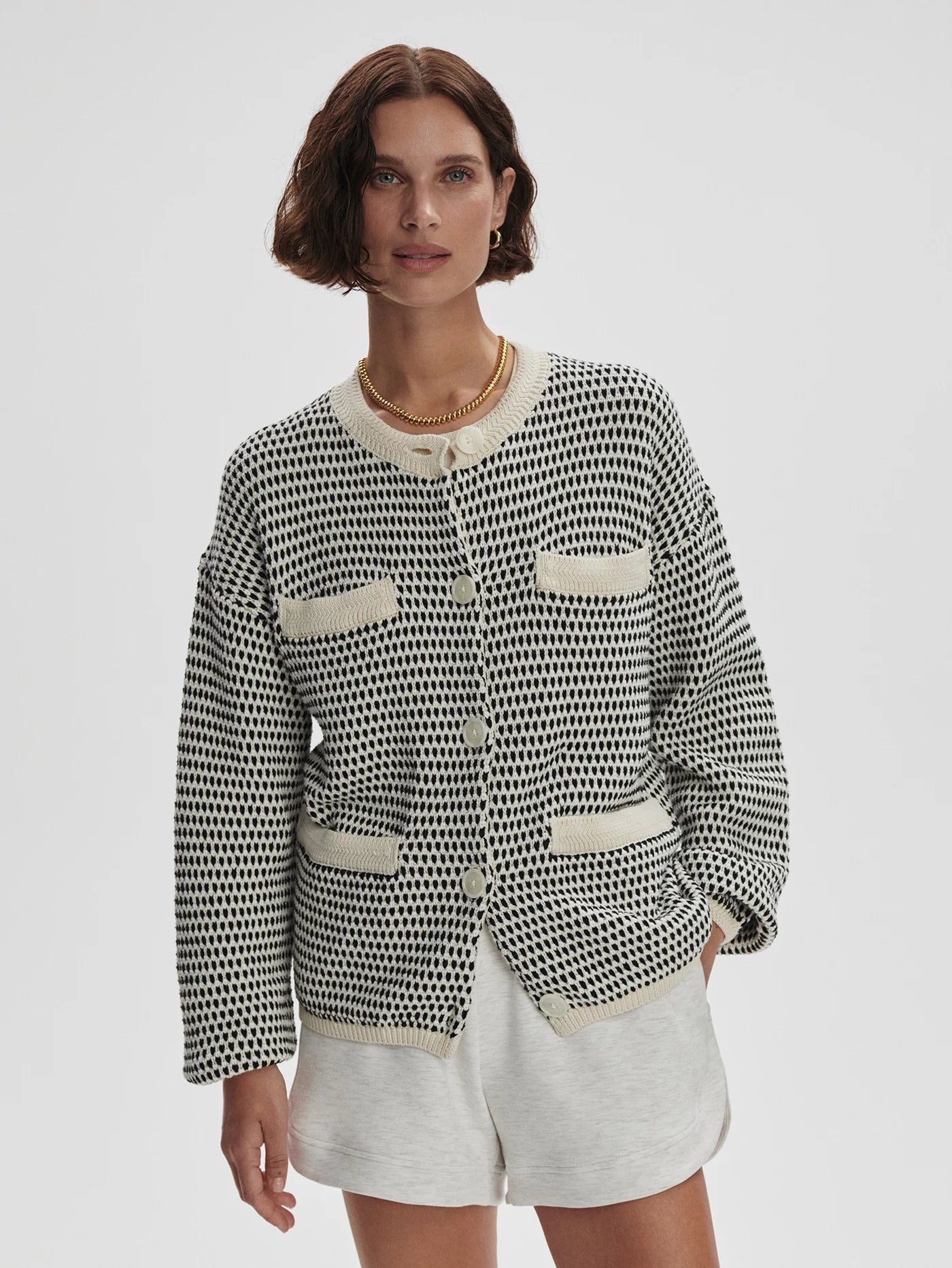 (取寄) バーリー レディース テクスチャー ニット ジャケット Varley women Tidewell Textured Knit Jacket birch multi stitch Varley | Tidewell Textured Knit Jacket {Birch Multi Stitch