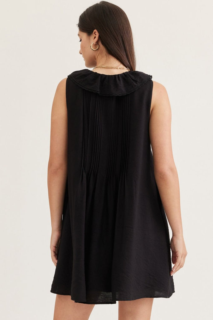 panelled ruffle mini dress in black PINKO lace-panelled Ruffled Mini Dress | Black